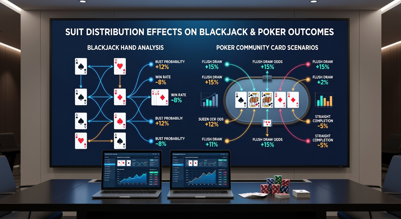 Casino table showing shuffled decks with visible suit patterns during blackjack and poker play