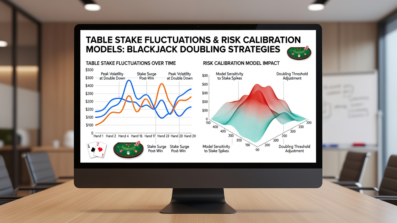 Risk calibration charts comparing double-down thresholds and three-bet frequencies during stake fluctuation periods