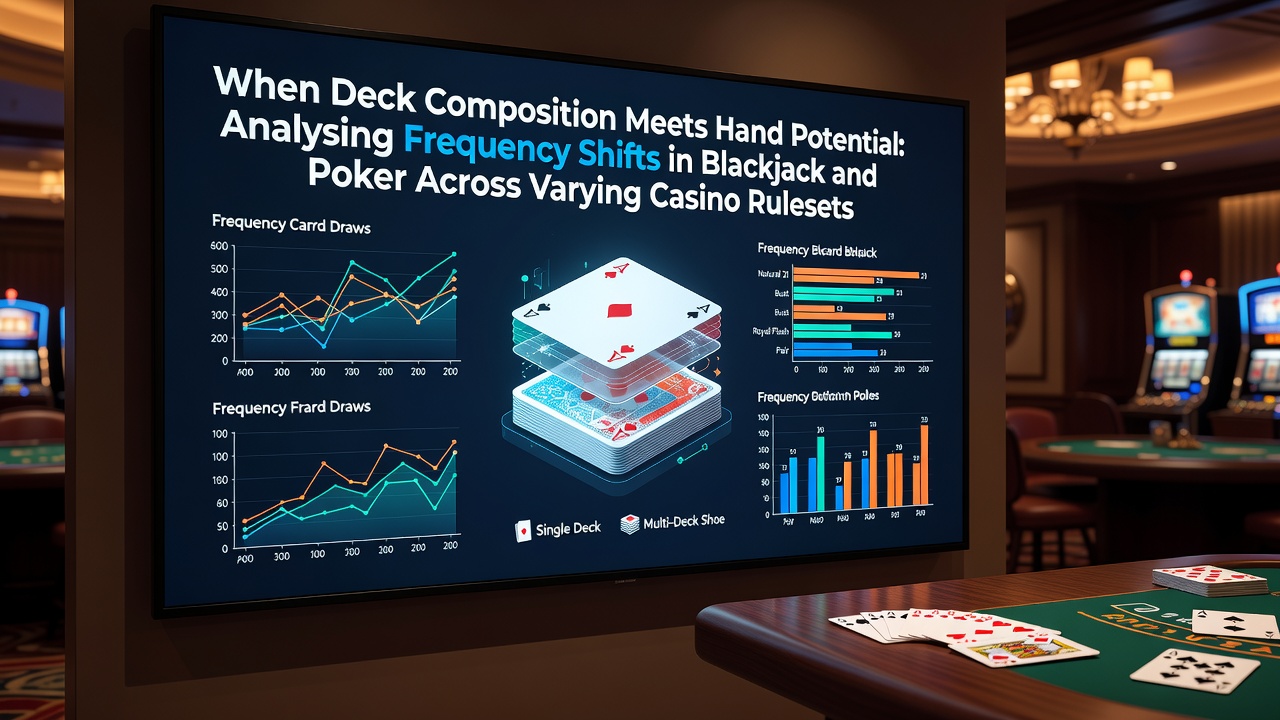 Blackjack table layout showing card distribution patterns across multiple decks in a casino setting